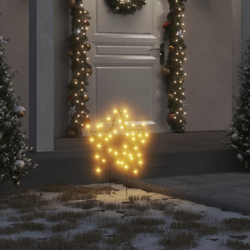 Julestjerner med jordspyd - 3 stk., 50 LED, 29 cm, varm hvid