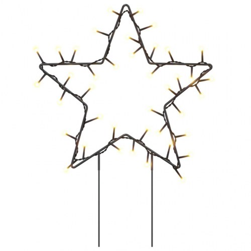 Julestjerner med jordspyd - 3 stk., 50 LED, 29 cm, varm hvid