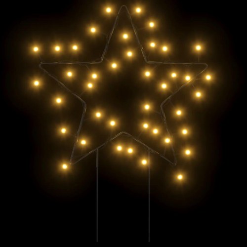 Julestjerner med jordspyd - 3 stk., 50 LED, 29 cm, varm hvid
