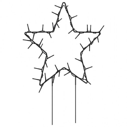 Julestjerner med jordspyd - 3 stk., 50 LED, 29 cm, varm hvid