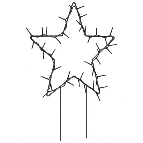 Julestjerner med jordspyd - 3 stk., 50 LED, 29 cm, varm hvid
