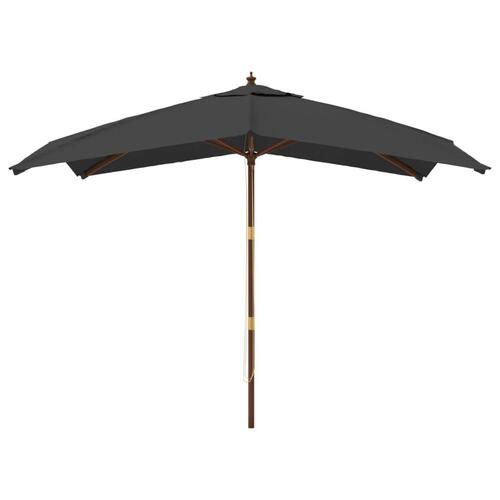 Haveparasol med træstang 300x300x273 cm antracitgrå
