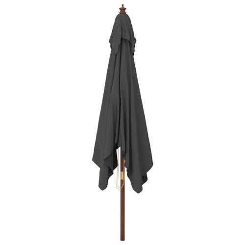 Haveparasol med træstang 300x300x273 cm antracitgrå