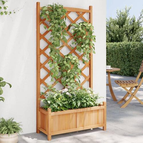 Plantekasse med espalier massivt grantræ brun
