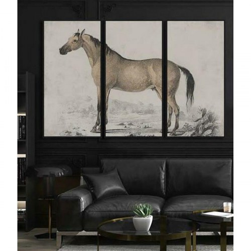 Vægkunst på lærred - Hest, 3 dele (180 × 120 cm / 120 × 60 cm)
