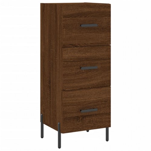 Skab 34,5x34x180 cm konstrueret træ brun egetræsfarve