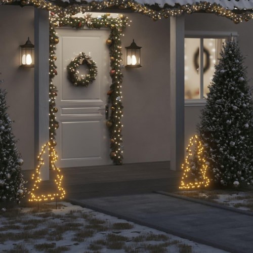 Juletræsdekoration med jordspyd og 80 LED - 60 cm