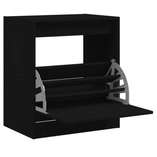 Skoreol med 3 vippeskuffer 60 x 42 x 69 cm - sort