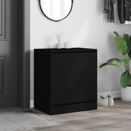 Skoreol med 3 vippeskuffer 60 x 42 x 69 cm - sort