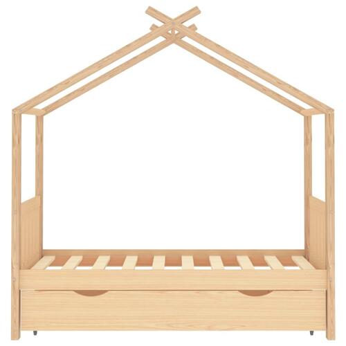 Sengeramme til juniorseng 80x160 cm med skuffe massivt fyrretræ