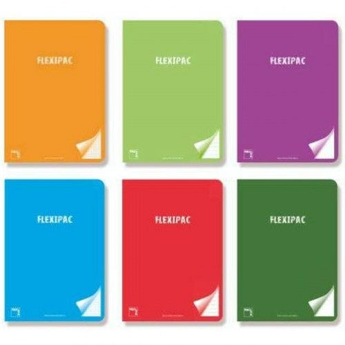 Pacsa notesbog A4, 48 ark, 3,5 mm striber - multifarvet, 6 dele