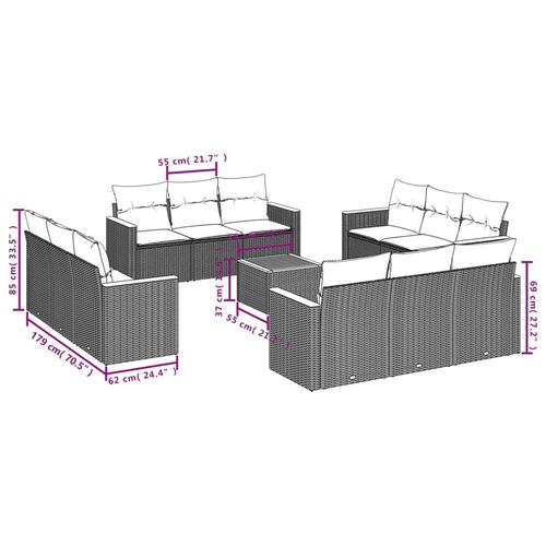 Sofasæt til haven 13 dele med hynder polyrattan grå