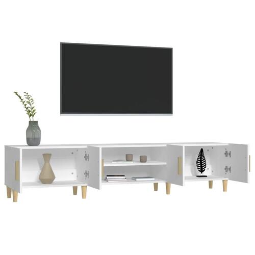Tv-bord 180x31,5x40 cm konstrueret træ hvid