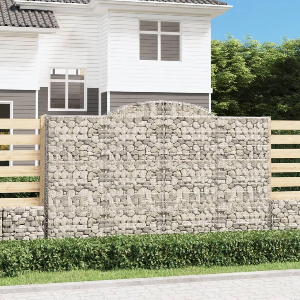 Buede gabionkurve 7 stk. 300x30x180/200 cm galvaniseret jern