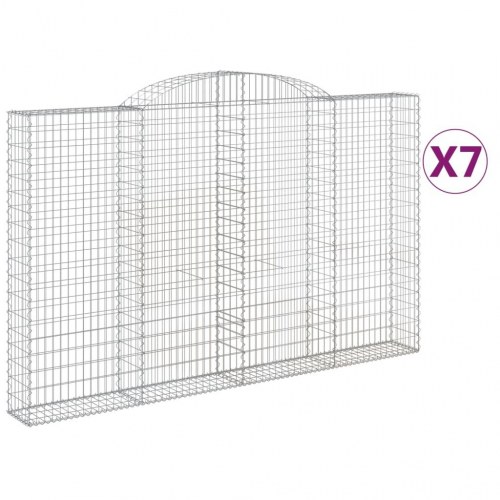 Buede gabionkurve 7 stk. 300x30x180/200 cm galvaniseret jern