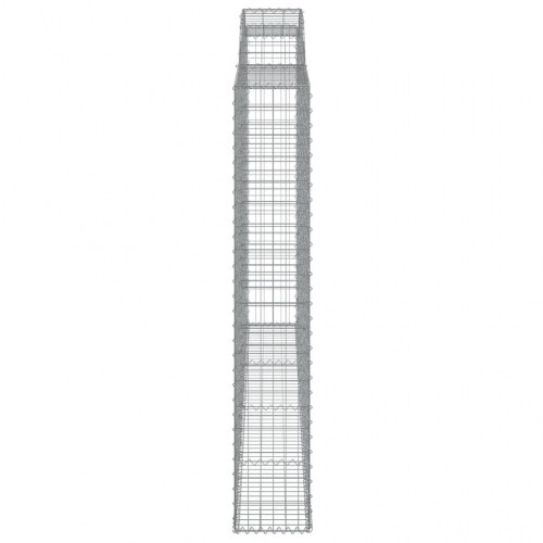 Buede gabionkurve 7 stk. 300x30x180/200 cm galvaniseret jern