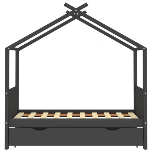 Sengestel til børn med skuffe 80 x 160 cm - mørkegrå