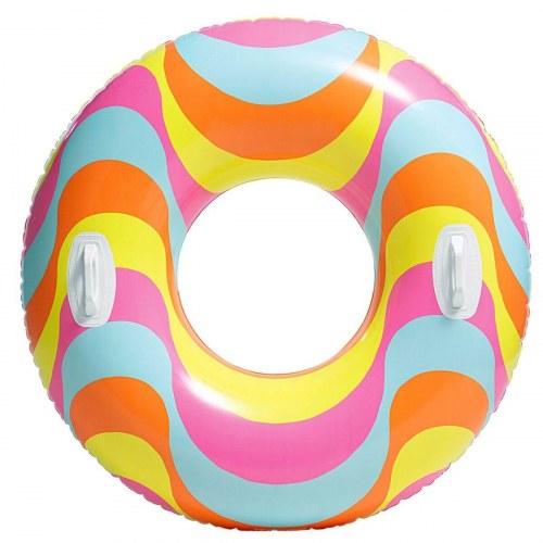 Badering Intex Timeless - oppustelig donut, Ø 91 cm, orange/pink (6 stk.)