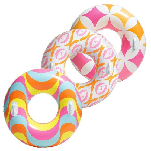 Badering Intex Timeless - oppustelig donut, Ø 91 cm, orange/pink (6 stk.)