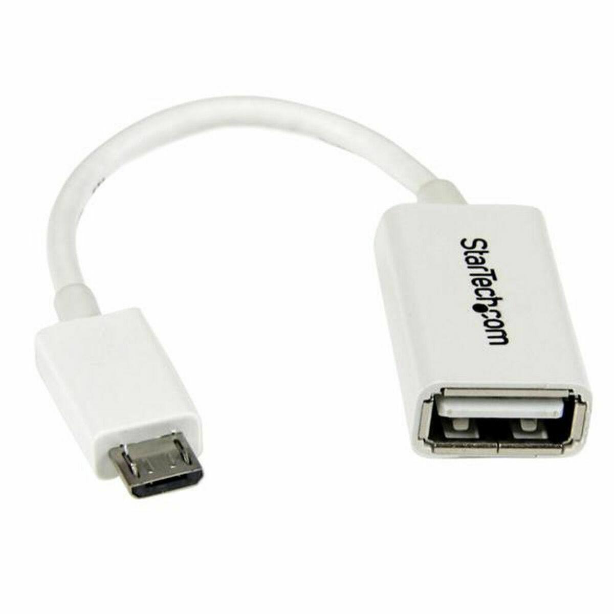 USB OTG kabel micro USB til USB - Startech - Hvid (10 cm)