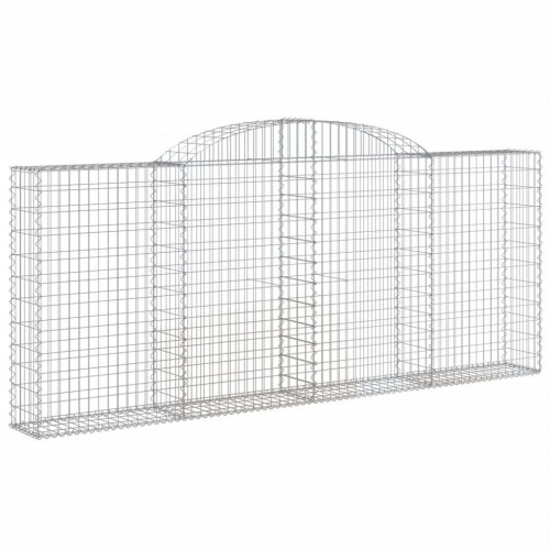 Buede gabionkurve 7 stk. - 300×30×120/140 cm i galvaniseret jern