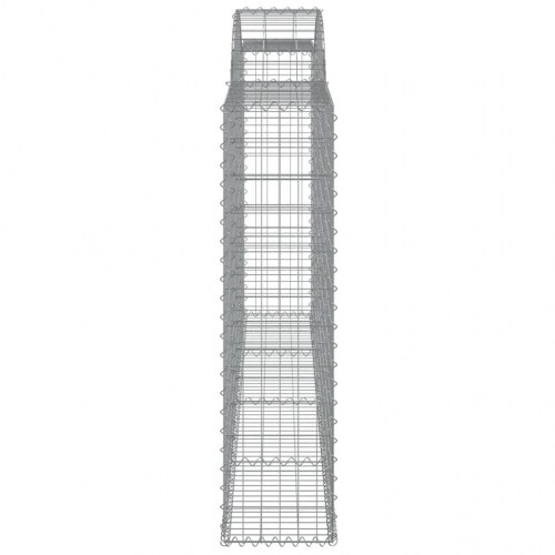Buede gabionkurve 7 stk. - 300×30×120/140 cm i galvaniseret jern
