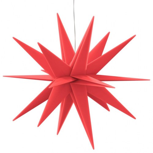 LED-julestjerne foldbar 44 x 57 cm - rød