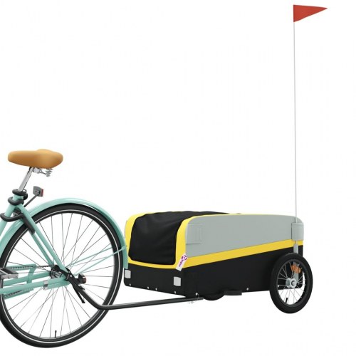 Cykelanhænger 45 kg - jern, sort/gul