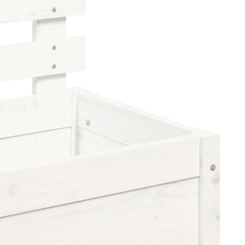 Plantekasse med stativ 79x39,5x114 cm massivt fyrretræ hvid