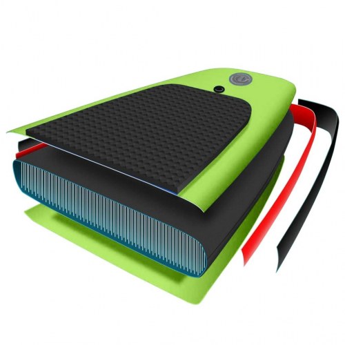 Oppusteligt paddleboardsæt 320x76x15 cm grøn