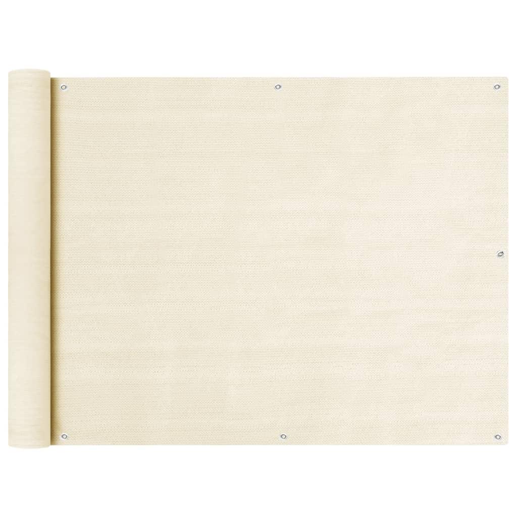 Altanafskærmning 90x500 cm HDPE cremefarvet