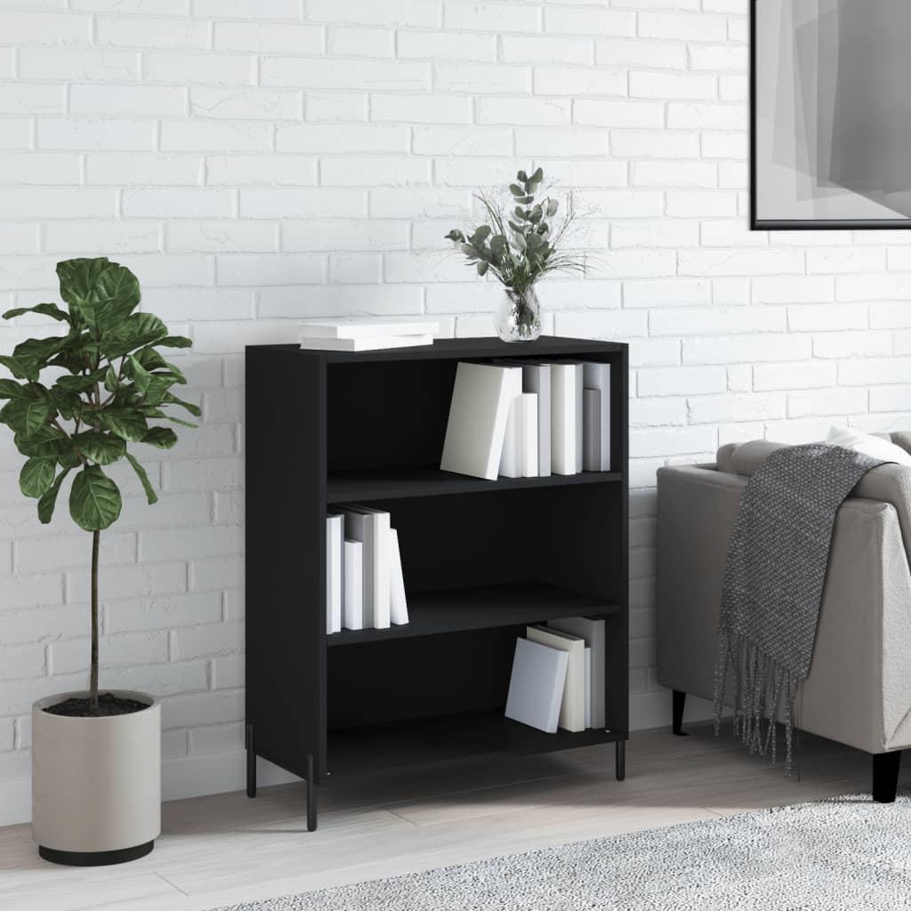 Skab med hylder 69,5×32,5×90 cm - sort konstrueret træ