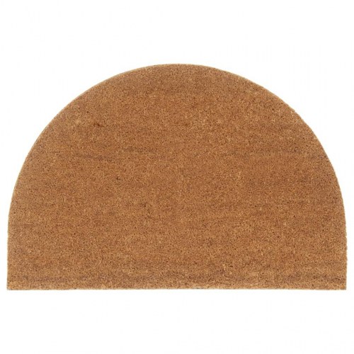 Halvrund dørmåtte i coir 60 × 90 cm - naturfarvet, tuftet med PVC-bagside