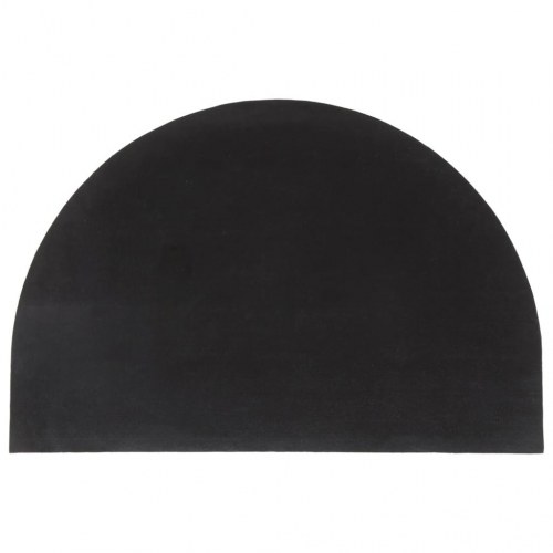 Halvrund dørmåtte i coir 60 × 90 cm - naturfarvet, tuftet med PVC-bagside