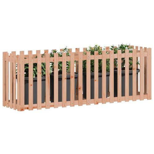 Højbed med stakitdesign 200x50x70 cm massivt douglasgran