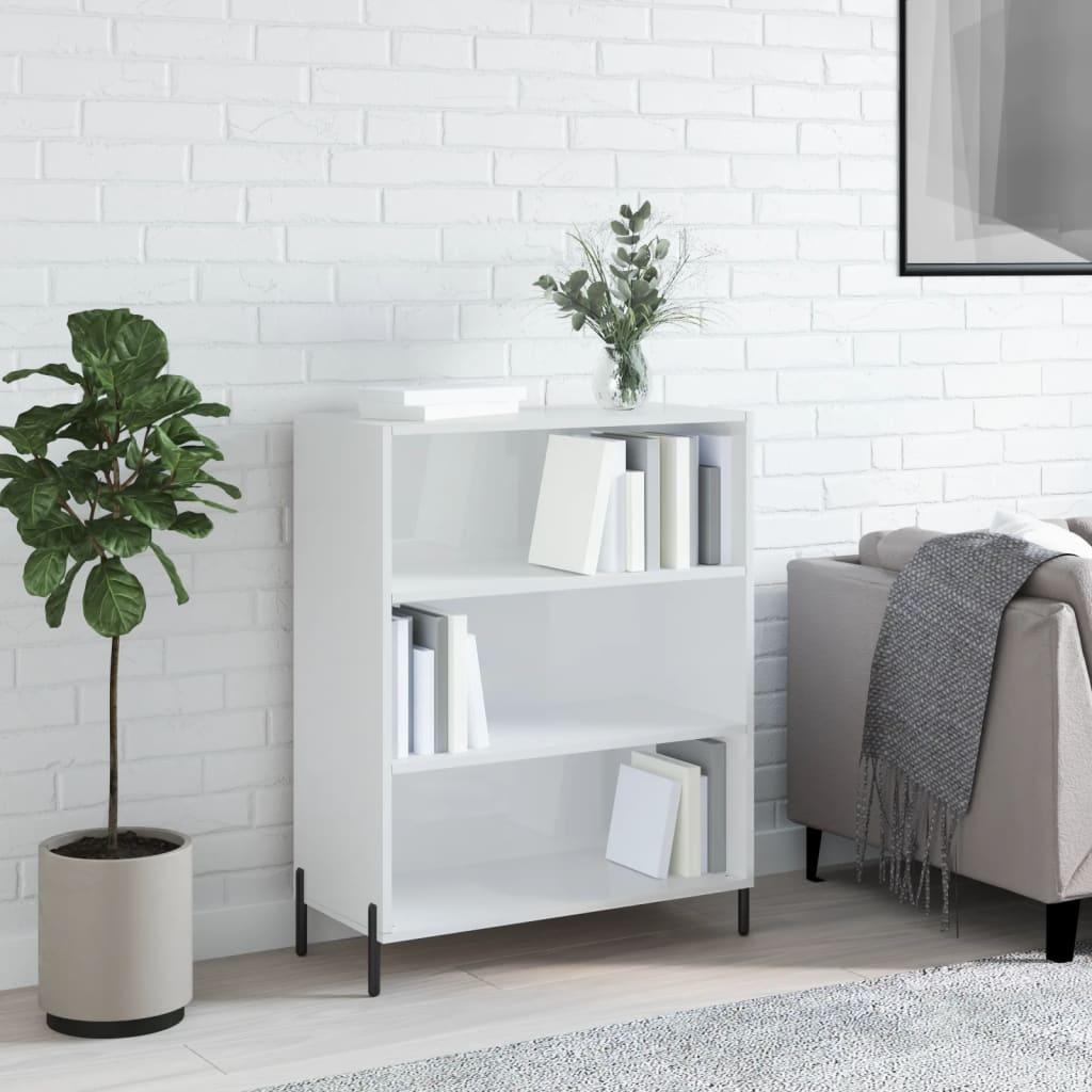 Skab 69,5X32,5X90 Cm Konstrueret Træ - Hvid højglans