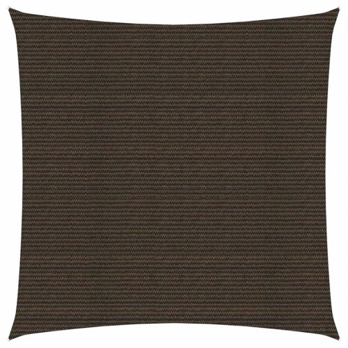 Solsejl 7×7 m - firkantet HDPE 160 g/m², brun