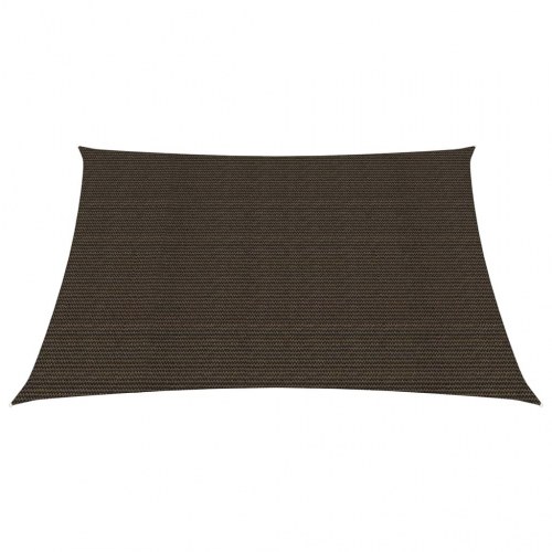 Solsejl 7×7 m - firkantet HDPE 160 g/m², brun