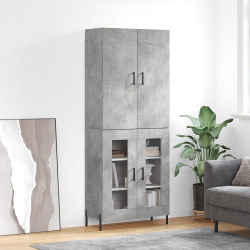 Højskab 69,5 x 34 x 180 cm i konstrueret træ - betongrå