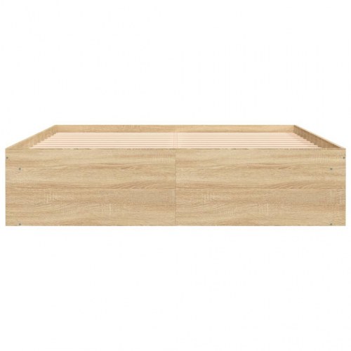 Sengeramme 150×200 cm - sonoma-eg med opbevaring