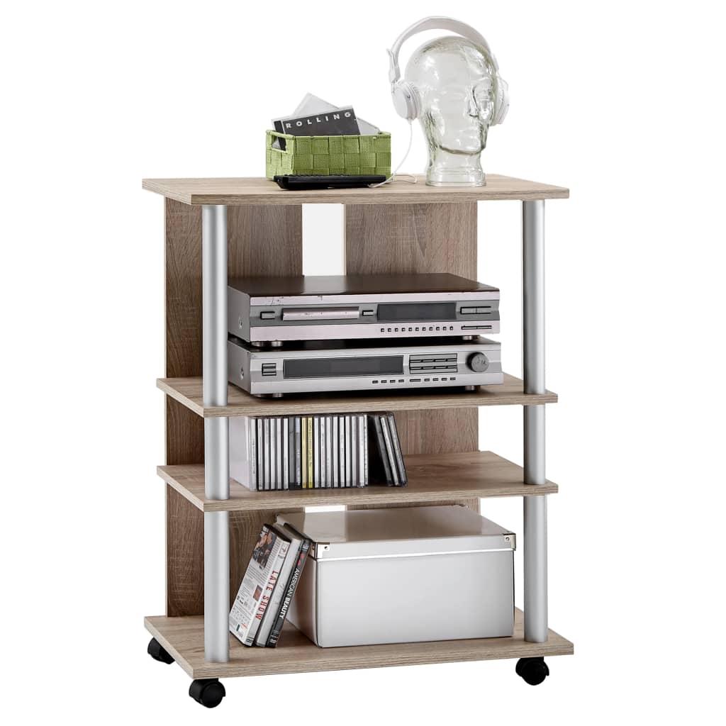 tv-reol med 3 rum 65 x 40 x 79,2 cm egetræsfarve