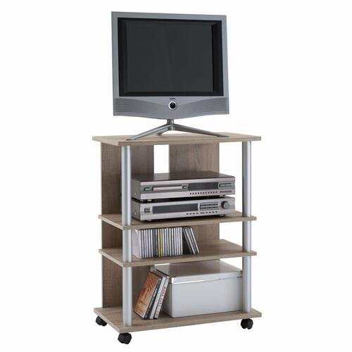 tv-reol med 3 rum 65 x 40 x 79,2 cm egetræsfarve