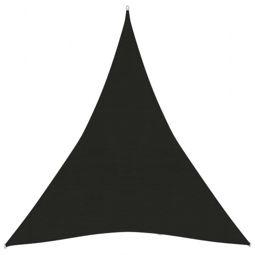 Solsejl trekant 5 × 6 × 6 m - HDPE 160 g/m², sort