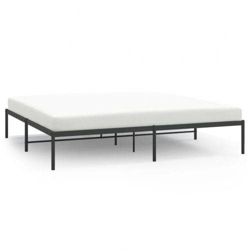Sengeramme i metal 200 x 200 cm - sort, med lamelbund