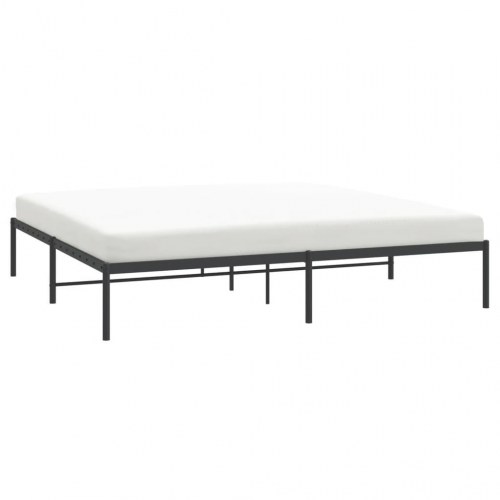 Sengeramme i metal 200 x 200 cm - sort, med lamelbund