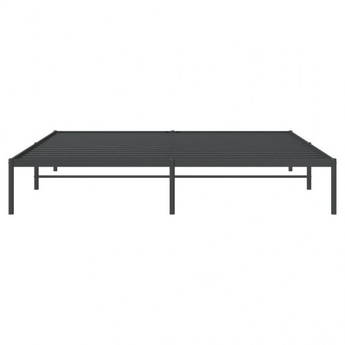 Sengeramme i metal 200 x 200 cm - sort, med lamelbund