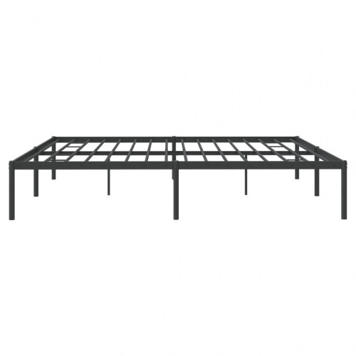 Sengeramme i metal 200 x 200 cm - sort, med lamelbund