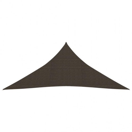 Solsejl 4×4×4 m i HDPE - brun trekant, 160 g/m²