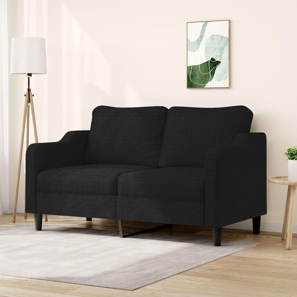 2 Personers Sofa 140 Cm Stof Sort