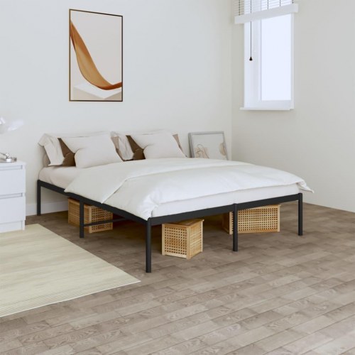 Sengeramme i metal 150 x 200 cm - sort, klassisk design